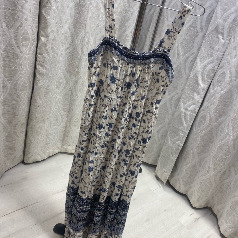 Knox Rose Navy and Cream Floral Maxi Dress